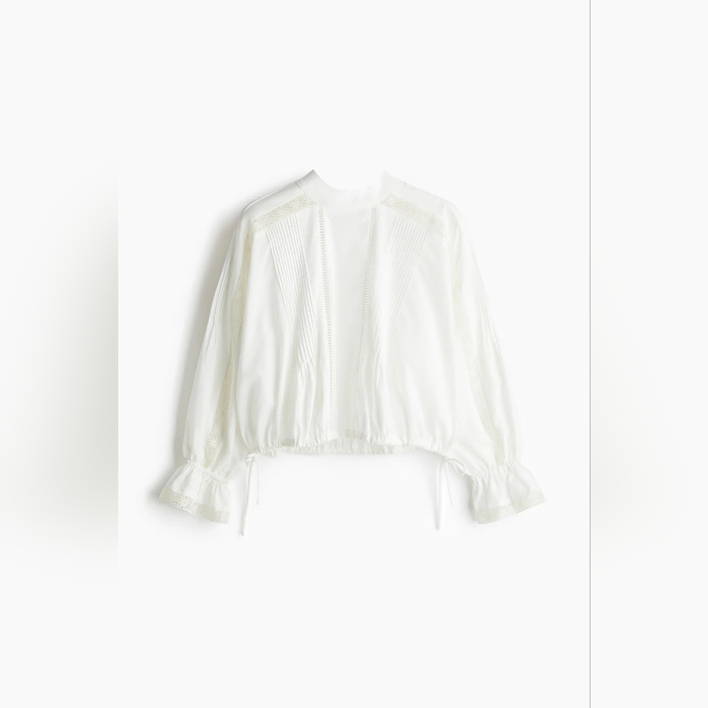 H&M Lace-Inset Cotton Blouse - Picture 4 of 16
